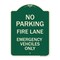 Signmission Fire Lane Emergency Vehicles Only Heavy-Gauge Aluminum Architectural Sign, 24" x 18", G-1824-23985 A-DES-G-1824-23985 - alternate 1